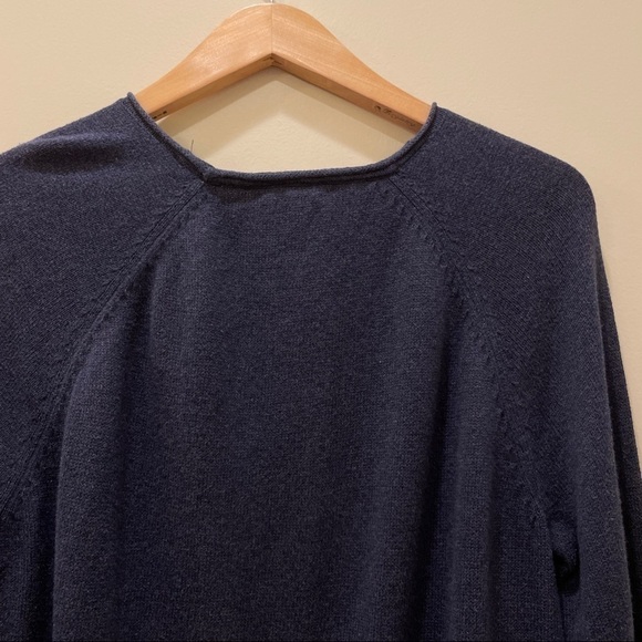 Pure J. Jill Blue Cotton Cashmere Blend Sweater With Pockets - Picture 4 of 6